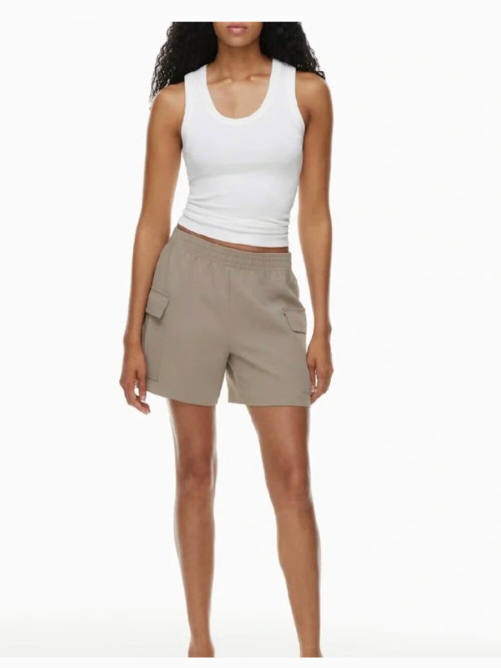 Aritzia Sweatfleece Cargo Short Size M Nomad Taupe